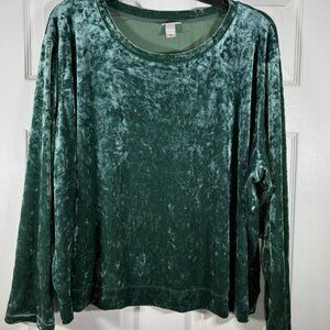 Ava & Viv 4X velvet long sleeve top